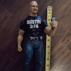 WWE wrestling taking 12 inch Stone Cold Steve Austin figure